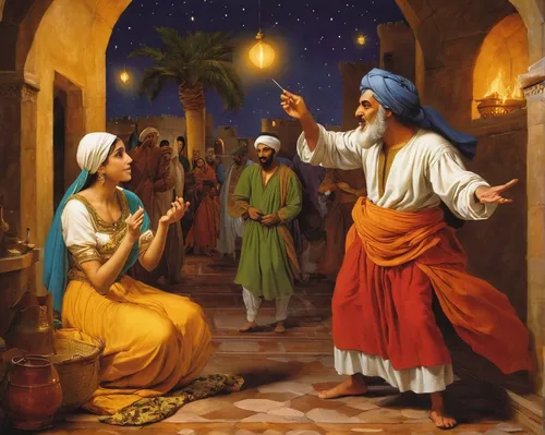 radha,rem in arabian nights,sikh,turban,khokhloma painting,tanoura dance,punjabi cuisine,genesis land in jerusalem,orientalism,guru,eid-al-adha,candlemas,nativity,indian art,bhajji,hare krishna,caravanserai,three wise men,the three wise men,birth of christ,Art,Classical Oil Painting,Classical Oil Painting 04