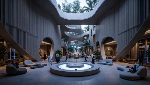 masdar,futuristic architecture,futuristic art museum,lobby,atrium,cochere,hotel w barcelona,spaceship interior,atriums,damac,casa fuster hotel,hotel lobby,beverly hills hotel,wintergarden,ufo interior,luxury home interior,arcology,andaz,interior modern design,difc