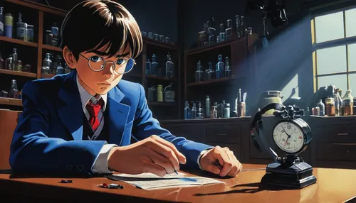 detective conan,watchmaker,clockmaker,examination,scholar,examining,anime 3d,tutor,attorney,animator,anime cartoon,tutoring,study room,girl studying,kotobukiya,to write,paperwork,typesetting,meticulous painting,writer,Illustration,Black and White,Black and White 20