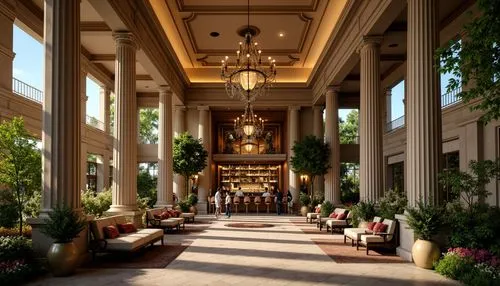 cochere,atriums,colonnades,hallway,lobby,hotel lobby,conservatory,entrance hall,neoclassical,palladianism,orangerie,nemacolin,colonnade,corridors,wintergarden,venetian hotel,emporium,rosecliff,corridor,orangery