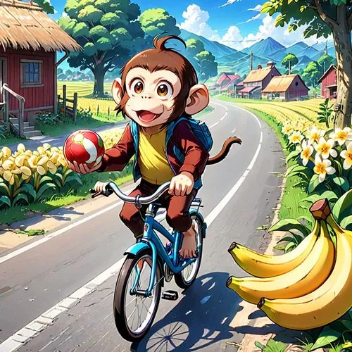 monkey banana,banana,fyffes,banan,lupini,banane,cheburashka,tour de france,banana tree,banana trees,ofo,banaba,monkey gang,biking,nanas,monkey,cycling,aoyagi,teshima,monke,Anime,Anime,Traditional