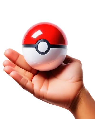 Poké Ball, various sizes, metallic surface, reflective, detailed texture, golden button, red top, white middle, Pokeball's light, glow effect, dynamic pose, throwing action, hand holding, close-up sho