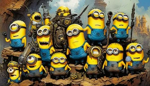 minions,minion tim,minion,minion hulk,despicable me,banana family,minifigures,nanas,dancing dave minion,guards of the canyon,invasion,minions guitar,syndrome,storm troops,bananas,vareniks,troop,the army,clone jesionolistny,playcorn