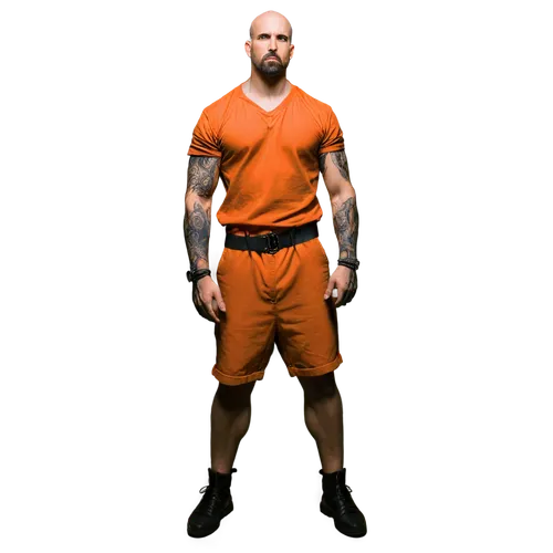 png transparent,martial arts uniform,strongman,high-visibility clothing,common,a uniform,sports uniform,rugby short,uniforms,png image,shaolin kung fu,active pants,prisoner,male character,fitness coach,free weight bar,kickboxer,edge muscle,uniform,orange robes,Illustration,Retro,Retro 25