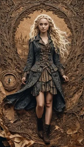 fae,swath,little girl in wind,cinderella,girl with a wheel,labyrinth,rapunzel,the blonde in the river,alice,celtic queen,the witch,wind rose,fairy tale character,the little girl,the enchantress,uprooted,fallen acorn,mystical portrait of a girl,wood elf,digital compositing,Photography,General,Fantasy