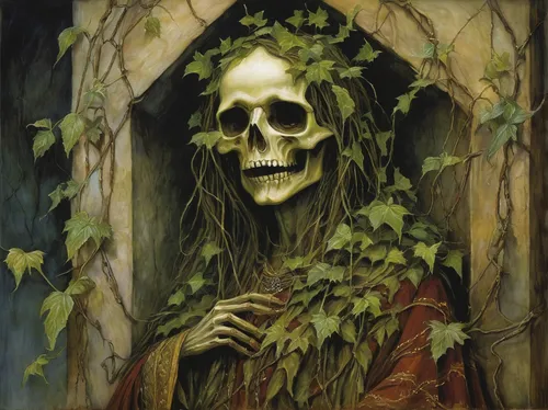 death's head,death's-head,dance of death,gothic portrait,death god,hag,death head,elder,dead bride,undead warlock,vanitas,life after death,grim reaper,fantasy portrait,rosarium,skull with crown,memento mori,pall-bearer,sepulchre,rusalka,Illustration,Realistic Fantasy,Realistic Fantasy 14