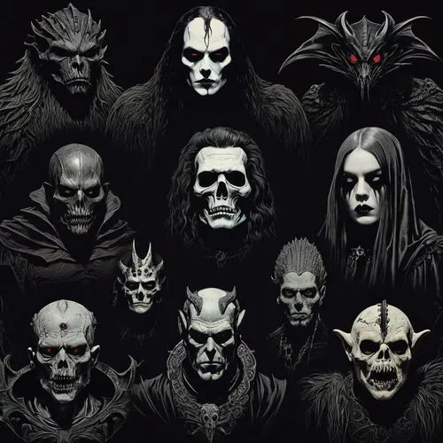 slipknot,gorgoroth,nightbreed,borgir,strigoi,lordi,Illustration,Realistic Fantasy,Realistic Fantasy 46