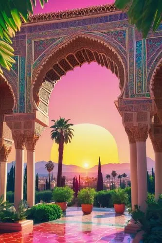 la kasbah,agrabah,marrakesh,kasbah,marrakech,alhambra,ramadan background,maghreb,pink city,arabic background,kashan,dorne,morocco,alcazar of seville,persian architecture,riad,sansar,oasis,dubai garden glow,khaneh,Conceptual Art,Sci-Fi,Sci-Fi 28