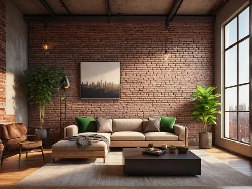 apartment lounge,loft,living room,lofts,brick background,modern decor,livingroom,modern living room,contemporary decor,red brick,brick wall background,apartment,hoboken condos for sale,homes for sale in hoboken nj,red brick wall,3d rendering,an apartment,bonus room,sitting room,shared apartment,Illustration,Retro,Retro 02