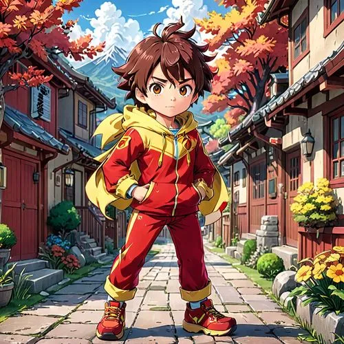 ryoma,kazuma,eguren,bakugan,kotoinazuma,autumn background,Anime,Anime,Traditional