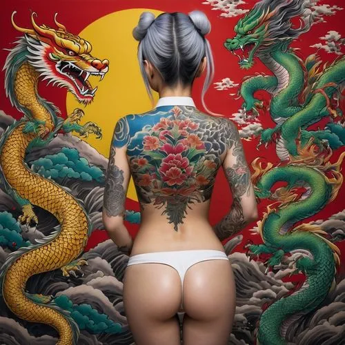 moondragon,asian vision,asiana,zhaowen,tattoo girl,oriental painting,Photography,Documentary Photography,Documentary Photography 37