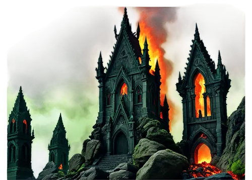 firelands,haunted cathedral,hellgate,halloween background,undercity,orthanc,morgul,darklands,diagon,darkhold,adelaar,undermountain,khandaq,osgiliath,ravenloft,cauldrons,mordor,blackrock,gothic church,hogwarts,Illustration,American Style,American Style 07