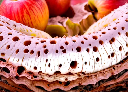 Fruit, apple, solo, infected, rotten, brown spots, white fuzz, worm holes, shriveled skin, fallen from tree, close-up, macro photography, natural light, shallow depth of field, warm color tone, realis