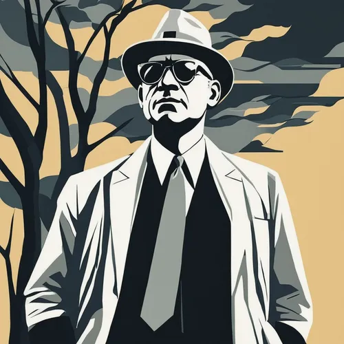 detective,hitchcock,al capone,inspector,vector illustration,forrest,vector art,vector graphic,rorschach,godfather,casablanca,indiana jones,holmes,mafia,frank sinatra,investigator,film noir,allied,vector image,film poster,Illustration,American Style,American Style 09