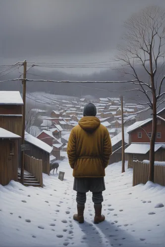 russian winter,snow scene,winter landscape,the cold season,korean village snow,hard winter,winter background,in the winter,siberia,winter,winter morning,hamelin,winters,early winter,winter mood,winter village,olle gill,andreas cross,standing man,snowstorm,Conceptual Art,Daily,Daily 30