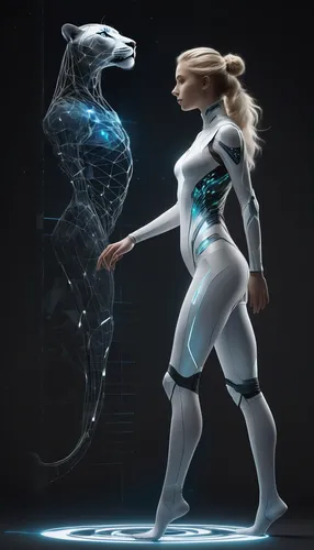 sci fiction illustration,3d figure,icemaker,electro,cyberspace,cyborg,cybernetics,biomechanical,andromeda,humanoid,digital compositing,ice queen,echo,cyber,neon body painting,exoskeleton,futuristic,3d fantasy,scifi,symetra,Conceptual Art,Fantasy,Fantasy 11