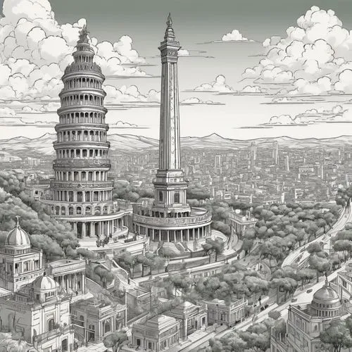 philippopolis,ancient city,megapolis,lumpur,coloring page,capital city,Unique,Design,Character Design