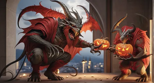 hallloween,halloween illustration,trick-or-treat,draconic,devils,dragons,haloween,halloween scene,daemon,halloween and horror,krampus,halloween2019,halloween 2019,helloween,angel and devil,heroic fantasy,kobold,trick or treat,charizard,fantasy art,Photography,General,Realistic