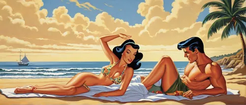 beach goers,beach towel,umbrella beach,people on beach,beach furniture,cd cover,beach chairs,travel poster,nudism,waikiki beach,paradise beach,golden sands,pin-up girls,sunbeds,adam and eve,lover's beach,dream beach,cover,summer beach umbrellas,sunrise beach,Illustration,American Style,American Style 05