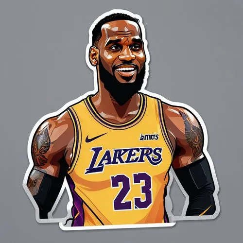 lebron,lbj,bron,laker,lebon,lakers,lal,rambis,nba,tyreke,lakernotes,lac,artest,cauderon,mamba,lakernote,kobe,ayton,vector graphic,sportsticker,Unique,Design,Sticker