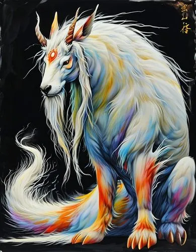 qilin,nikorn,kirin,unicorn art,colotti,fantasy animal