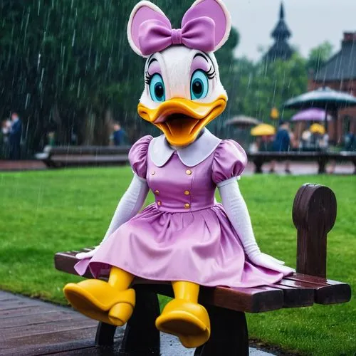 disneyland paris,donald duck,disneyland park,shanghai disney,in the rain,walking in the rain,euro disney,rainy day,female duck,disney rose,disney character,ducky,rainy,duck,disney,princess sofia,donald,raincoat,duck bird,duck meet