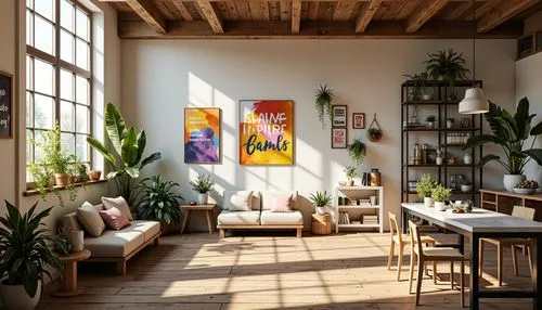 loft,living room,livingroom,sunroom,apartment lounge,sitting room,lofts,modern decor,house plants,home interior,interior design,interior decor,indoor,an apartment,apartment,contemporary decor,breakfast room,houseplants,modern room,appartement