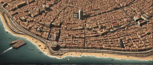 Craft a historical and nostalgic map of Barcelona, capturing its rich heritage.,venetian lagoon,venezia,genoa,cagliari,marseille,constantinople,relief map,palma de mallorca,verona,dubrovnik city,venet