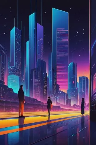 cybercity,cityscape,futuristic landscape,cyberpunk,colorful city,fantasy city,futuristic,cities,metropolis,cybertown,futurists,cityzen,80's design,tokyo city,travelers,futurist,cyberworld,shanghai,city at night,urbanworld,Illustration,Retro,Retro 07