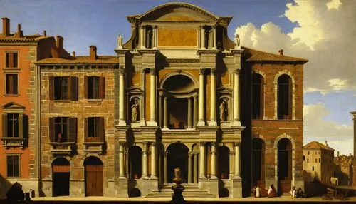 colnaghi,canaletto,chirico,eckersberg,soane,palladio,palazzo barberini,karchner,baroque building,haseltine,barberini,bellotto,heemskerck,facade painting,willink,palladian,venetian,bartholome,lateran,palazzo,Art,Classical Oil Painting,Classical Oil Painting 07