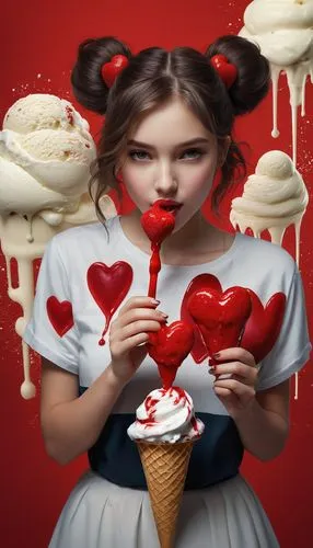 heart cream,heart candy,coeur,woman with ice-cream,valentine's day clip art,valentine candy,Conceptual Art,Fantasy,Fantasy 11