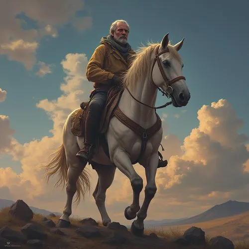 man and horses,maester,garibaldi,george washington,davos,horseback