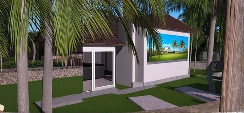 3d rendering,modern house,smart house,holiday villa,beach hut,render,artificial grass,golf lawn,mid century house,3d rendered,inverted cottage,tropical house,bus shelters,palm branches,rendering,pop up gazebo,3d render,cubic house,garden buildings,small house,Photography,General,Realistic