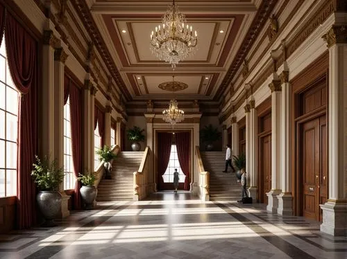 hallway,corridor,entrance hall,cochere,neoclassical,corridors,hermitage,royal interior,foyer,enfilade,mikhailovsky,ballroom,hallway space,hall of nations,peterhof palace,farmleigh,hall,stormont,villa cortine palace,empty hall