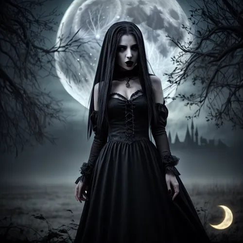 gothic woman,gothic dress,dark gothic mood,dark angel,gothic fashion,gothic style,gothic portrait,vampire woman,gothic,dark art,goth woman,vampire lady,queen of the night,moon phase,lunar phase,hallow