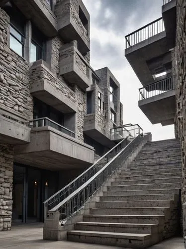 habitat 67,lasdun,seidler,brutalist,stone stairs,greystone,cantilevers,balustrades,brutalism,stone stairway,cantilevered,cantilever,sandyford,rigshospitalet,safdie,schulich,balustraded,barbican,rheged,outside staircase,Unique,Paper Cuts,Paper Cuts 09