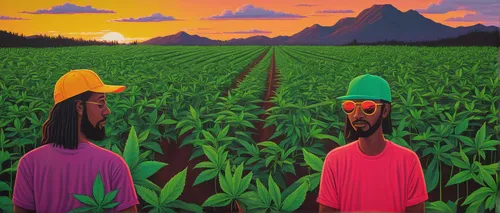 🌿 As the sun sets, immerse yourself in the soothing aroma of emoji weed.,corn field,corn stalks,arrowroot family,cornfield,peruvian women,indigenous painting,farm workers,field cultivation,anmatjere 