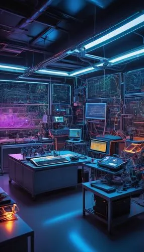 computer room,laboratory,cyberpunk,cyberonics,laboratories,computerworld,cyberscene,neon human resources,cybertown,chemical laboratory,hackerspace,synth,cyberport,ufo interior,cyberia,lab,computerized,spaceship interior,cyber,workstations,Art,Classical Oil Painting,Classical Oil Painting 36