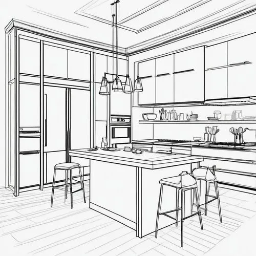 kitchen design,sketchup,kitchen,kitchens,kitchen interior,modern kitchen interior,big kitchen,modern kitchen,the kitchen,cocina,new kitchen,chefs kitchen,3d rendering,kitchen remodel,servery,kitchen counter,dark cabinetry,kitchen work,kitchenette,cabinetry,Illustration,Black and White,Black and White 04