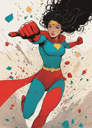 Boom! The superhero's incredible punch shakes the ground. Write a comic strip showcasing their might.,wonderwoman,super woman,super heroine,wonder woman,wonder woman city,wonder,woman strong,goddess o