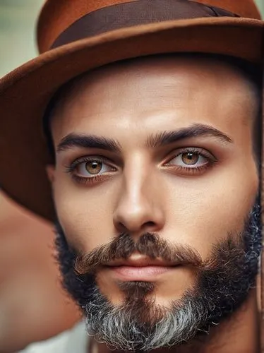 bearded,middle eastern monk,men hat,male model,men's hat,beard,brown hat,facial hair,beard flower,men's hats,young model istanbul,stovepipe hat,handlebar,male elf,retouching,man portraits,no shave,brown sailor,smoking pipe,brown cap,Photography,Documentary Photography,Documentary Photography 32