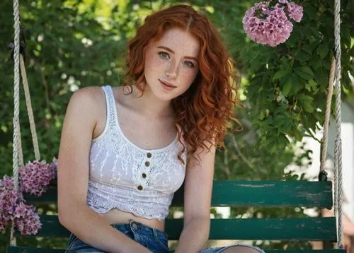 beautiful girl with flowers,redheaded,redhair,red-haired,redheads,redhead,redhead doll,girl in overalls,girl in flowers,beautiful young woman,red head,ginger rodgers,red hair,in the park,floral,maci,teen,floral frame,countrygirl,pretty young woman,Art,Artistic Painting,Artistic Painting 36