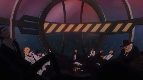 stargate,orchestra,revolving door,evangelion eva 00 unit,conductor,amusement ride,evangelion unit-02,backgrounds,mafia,round table,jury,musical dome,big band,businessmen,arbitrary confinement,piano ba