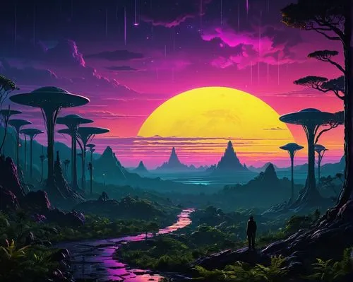 dusk background,mushroom landscape,purple landscape,futuristic landscape,beautiful wallpaper,dusk,fantasy landscape,purple wallpaper,landscape background,alien world,alien planet,cartoon video game background,paisaje,4k wallpaper,4k wallpaper 1920x1080,nature background,an island far away landscape,samsung wallpaper,hd wallpaper,wallpaper 4k,Conceptual Art,Sci-Fi,Sci-Fi 12