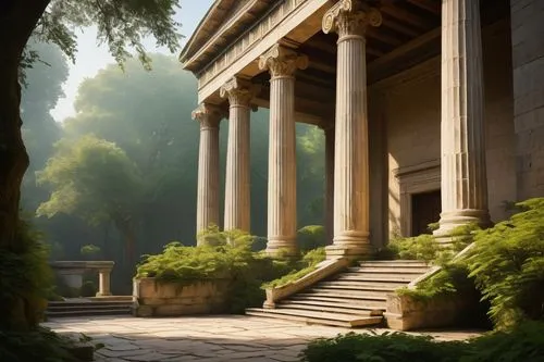 doric columns,greek temple,peristyle,artemis temple,neoclassical,panagora,temple of diana,ancient rome,neoclassicist,zappeion,pillars,house with caryatids,glyptothek,neoclassic,palladian,three pillars,neoclassicism,classicist,stoa,walhalla,Illustration,Children,Children 05