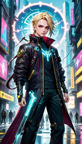 fullmetal alchemist edward elric,cyberpunk,sanji,cg artwork,cyber,sci fiction illustration,leo,game illustration,kyi-leo,cybernetics,nico,uruburu,tangelo,cyborg,ren,futuristic,nova,luka,persona,male character,Anime,Anime,General