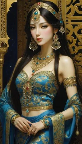 oriental princess,diaochan,oriental girl,kommuna,persia,cleopatra,Illustration,Realistic Fantasy,Realistic Fantasy 08