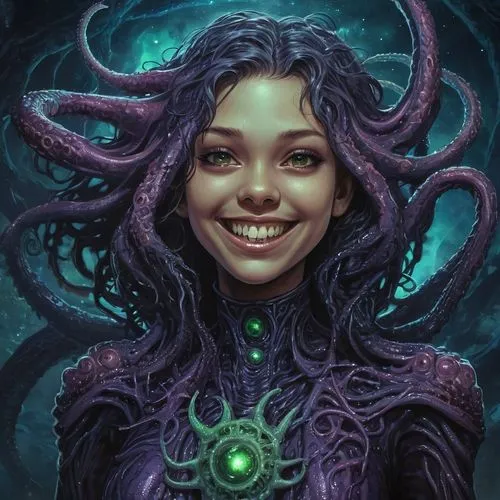 medusa,medusa gorgon,gorgon,cuthulu,marina,jaya,fantasy portrait,mezzelune,bjork,anahata,the enchantress,la violetta,malva,zodiac sign libra,octopus,shaper,grin,lokportrait,aquarius,samara,Illustration,Realistic Fantasy,Realistic Fantasy 47