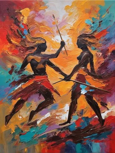 indigenous painting,dancers,khokhloma painting,dance with canvases,oil painting on canvas,indian art,eskrima,fire dance,painting technique,oil on canvas,african art,oil painting,dancing flames,dancing couple,argentinian tango,taekwondo,art painting,mulan,épée,figure skating,Conceptual Art,Oil color,Oil Color 20