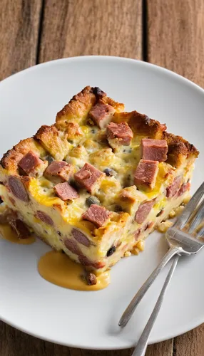 spam-cheese-bread-pudding_1,bacon and egg pie,tarte flambée,tortilla de patatas,croque-monsieur,tartiflette,ham pancakes,welsh rarebit,frittata,quiche,ham and cheese sandwich,bacon egg and cheese bisc